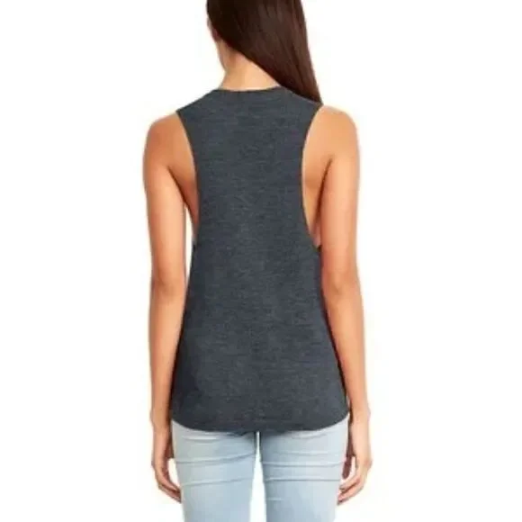 NEXT LEVEL heather gray festival muscle tee muscle tank Medium NWOT - Picture 3 of 9